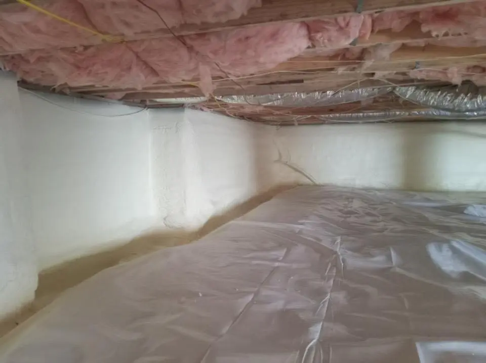 Crawl space encapsulation with closed-cell spray foam for Metal Roof Coating in Arnold